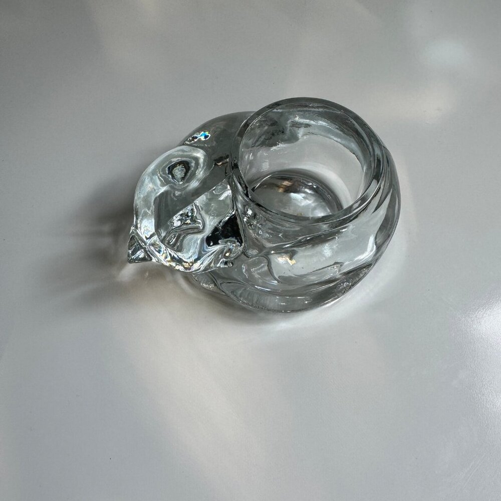 SET OF 2 VINTAGE SLEEPING CAT CANDLE HOLDER PAPERWEIGHT